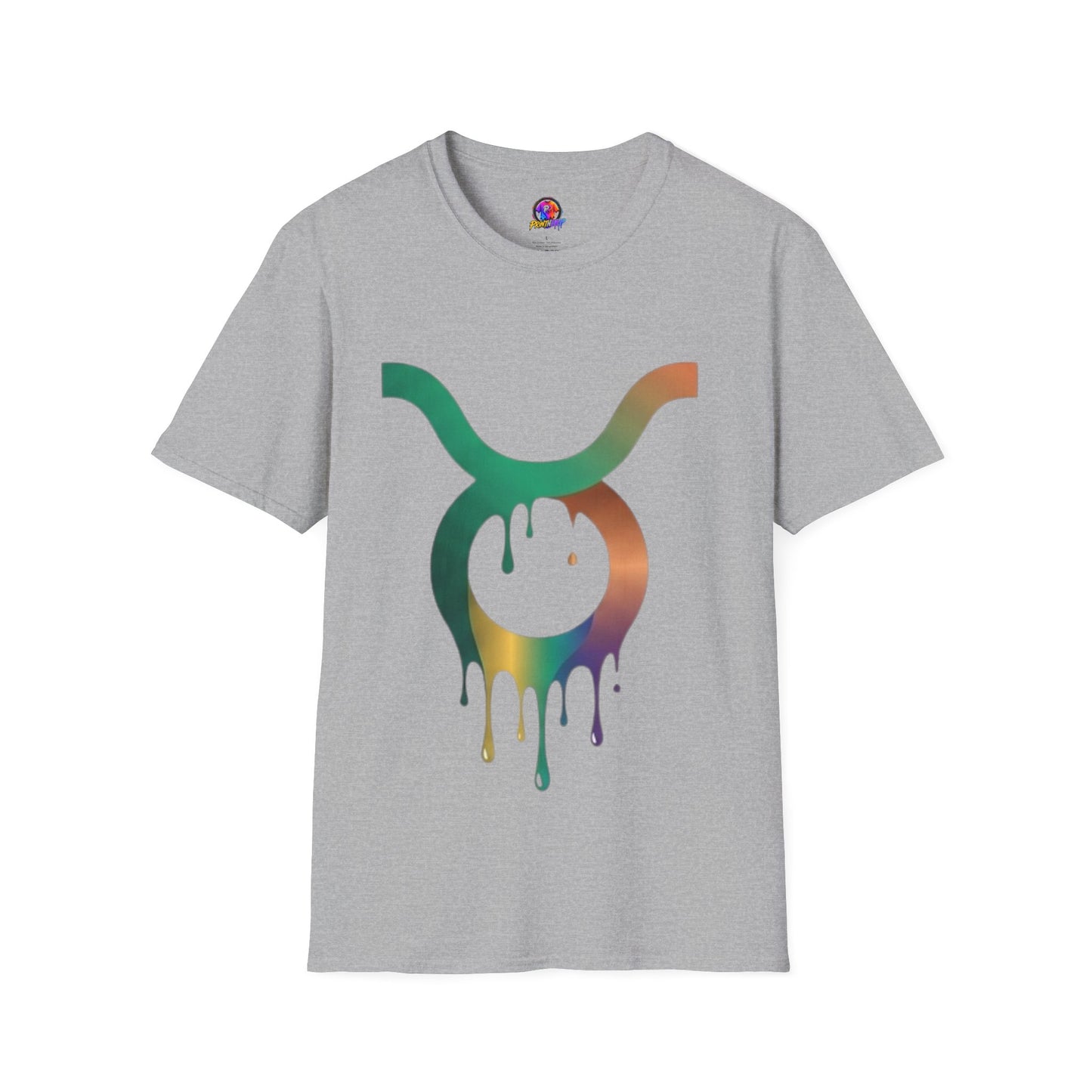Taurus Drip Graphic Tee — Rainbow Zodiac Bull Shirt
