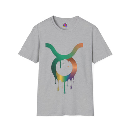 Taurus Drip Graphic Tee — Rainbow Zodiac Bull Shirt