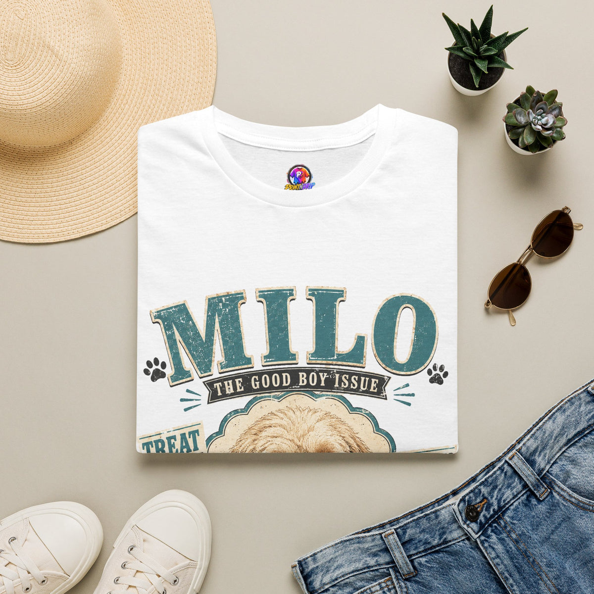 Milo "The Good Boy Issue" Dog Portrait T-Shirt