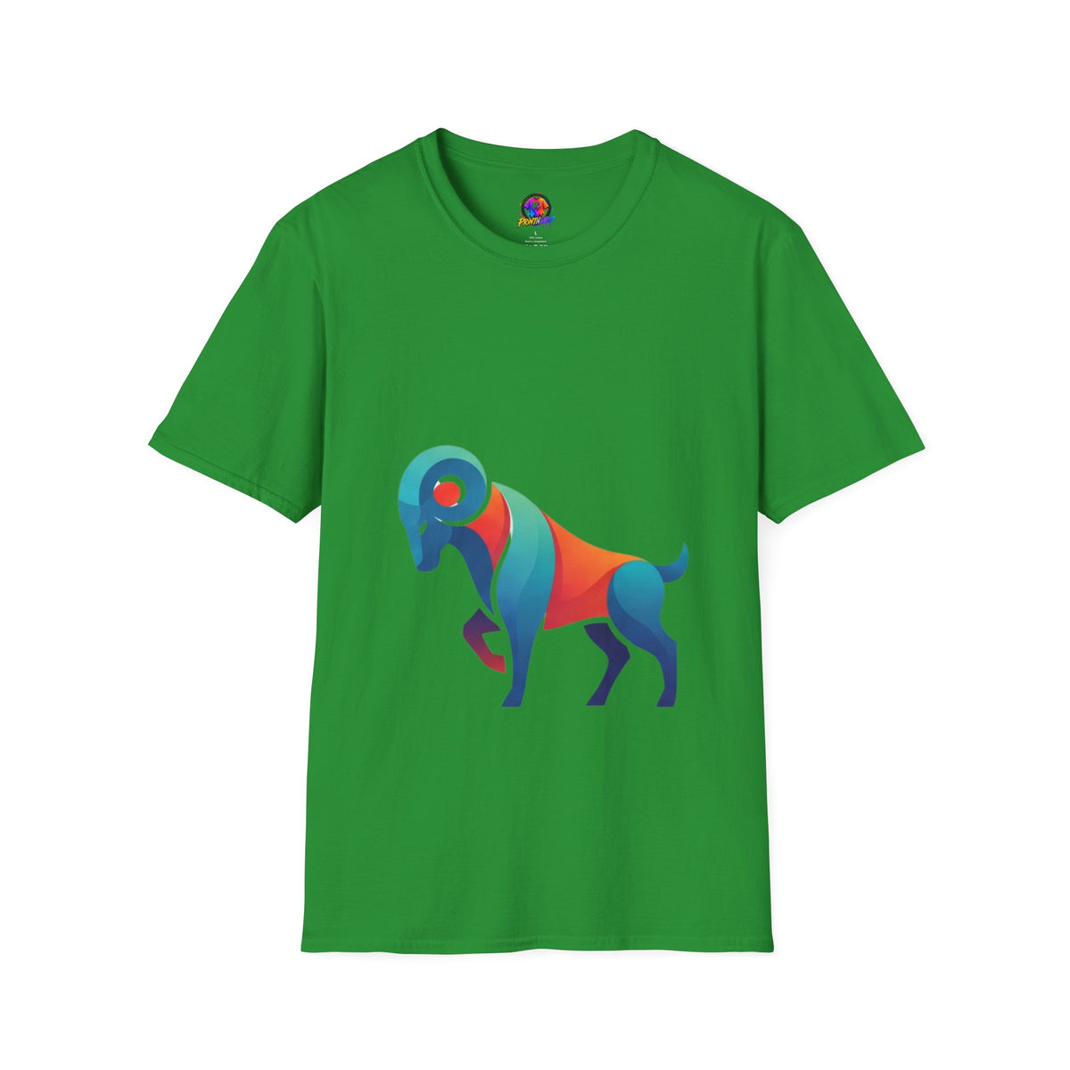 Aries Zodiac  Colorful Ram T-Shirt — Abstract Multicolor Aries Graphic Tee