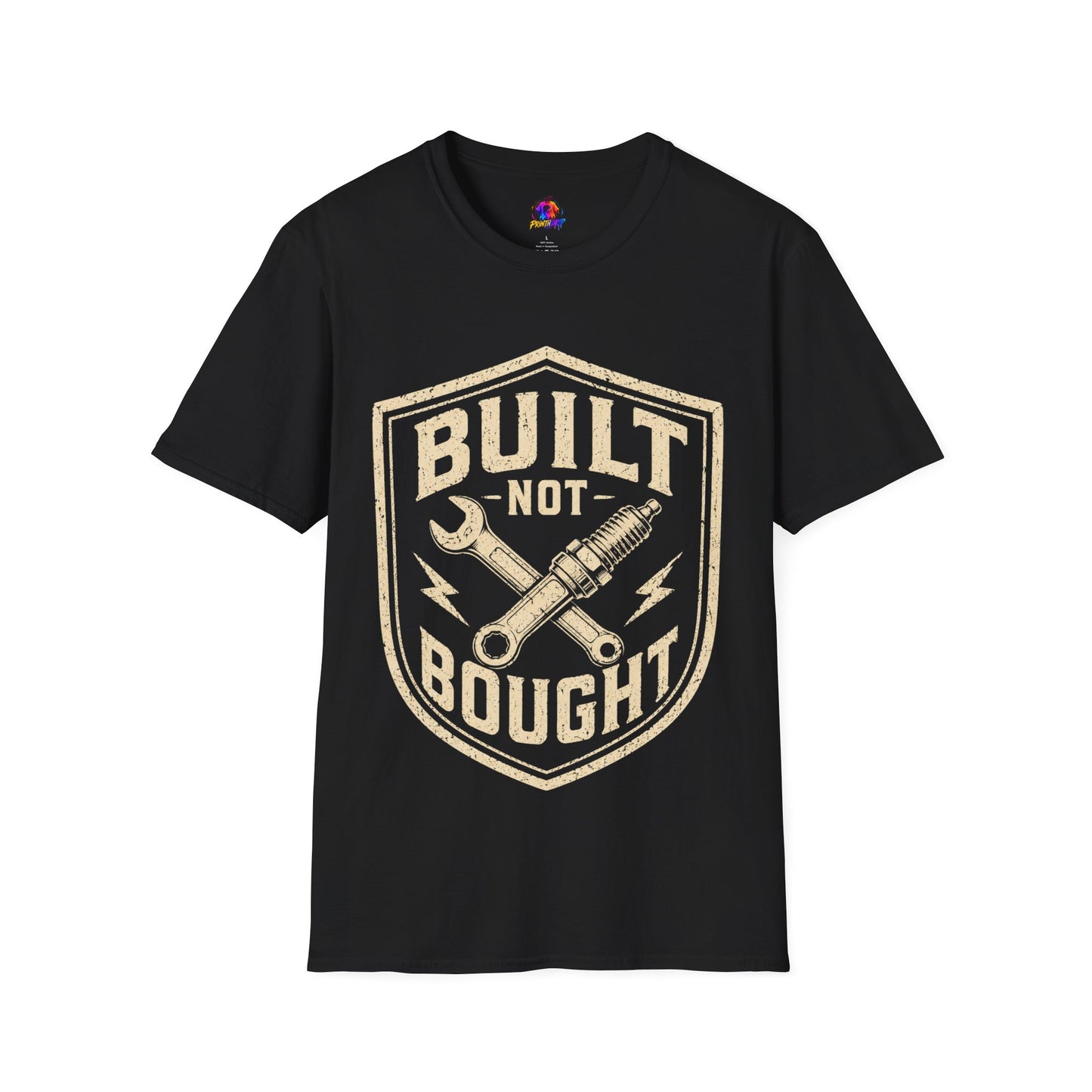 Built Not Bought T-Shirt — Vintage Mechanic Auto Repair Tee