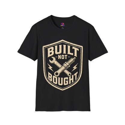 Built Not Bought T-Shirt — Vintage Mechanic Auto Repair Tee