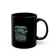 Gemini Zodiac Coffee Mug — "Running on Caffeine, Curiosity & Plot Twists"