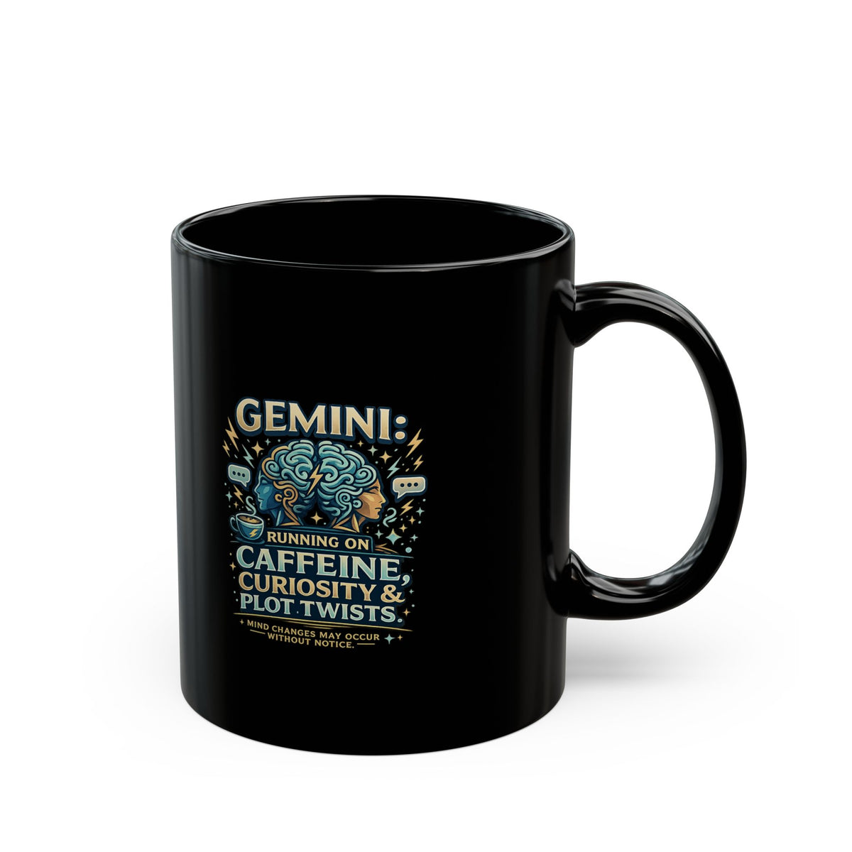 Gemini Zodiac Coffee Mug — "Running on Caffeine, Curiosity & Plot Twists"