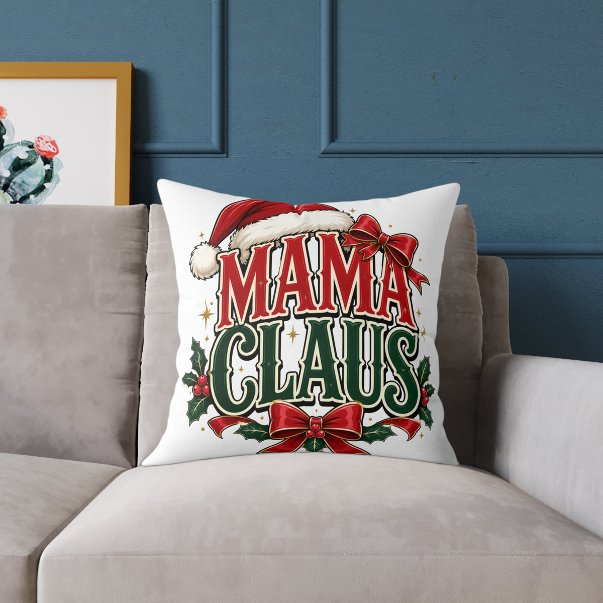 Mama Claus Christmas Pillow — Festive Holiday Decorative Throw Pillow