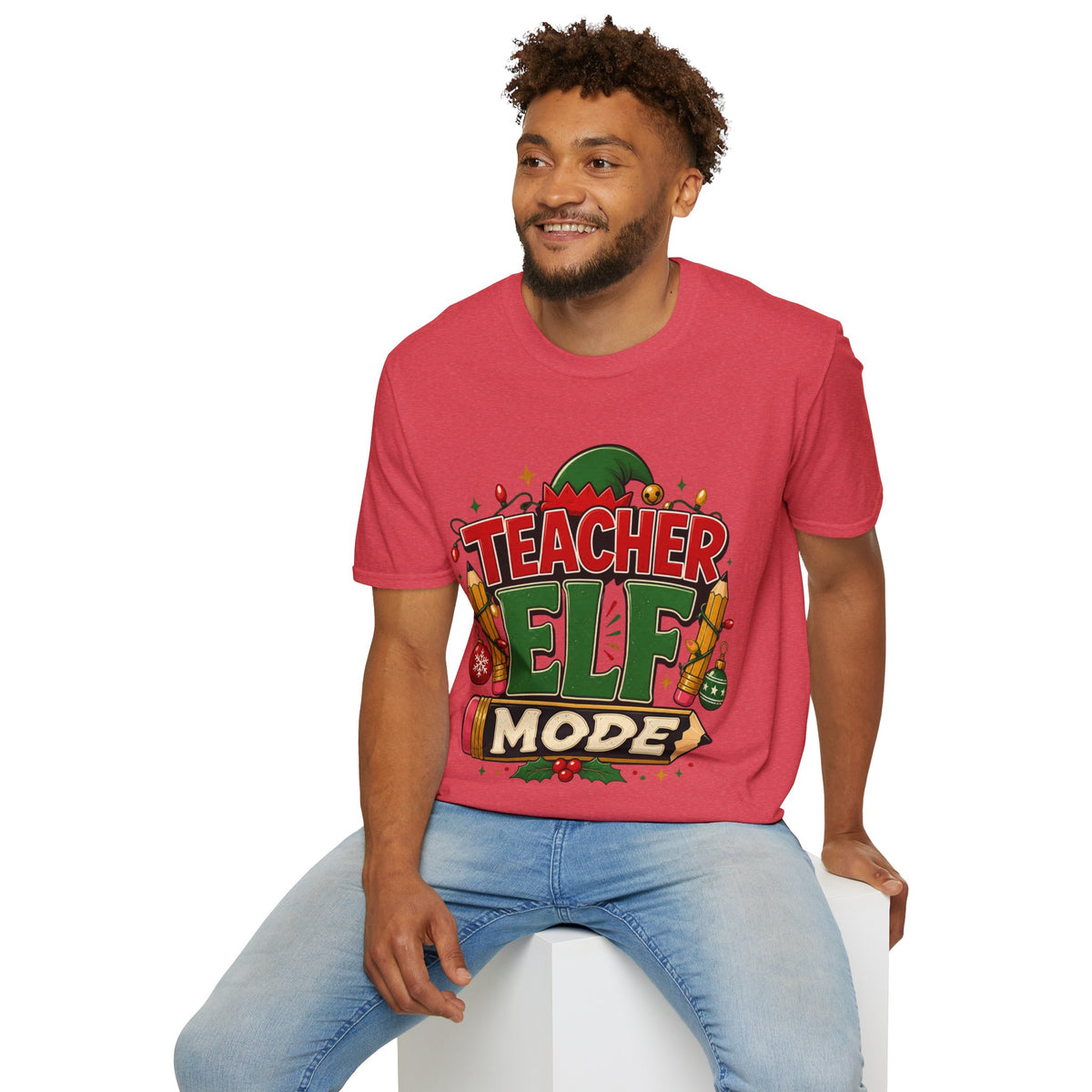 Teacher Elf Mode T-Shirt — Funny Christmas Teacher Holiday Tee