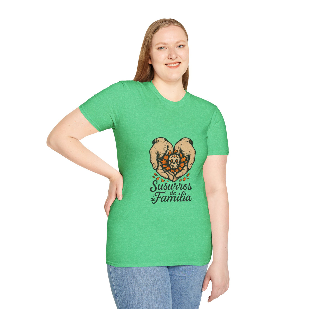 T‑Shirt — Sweetheart Pomeranians Heart Design with “Siempre Familia” Text - Trending Now - October 2026