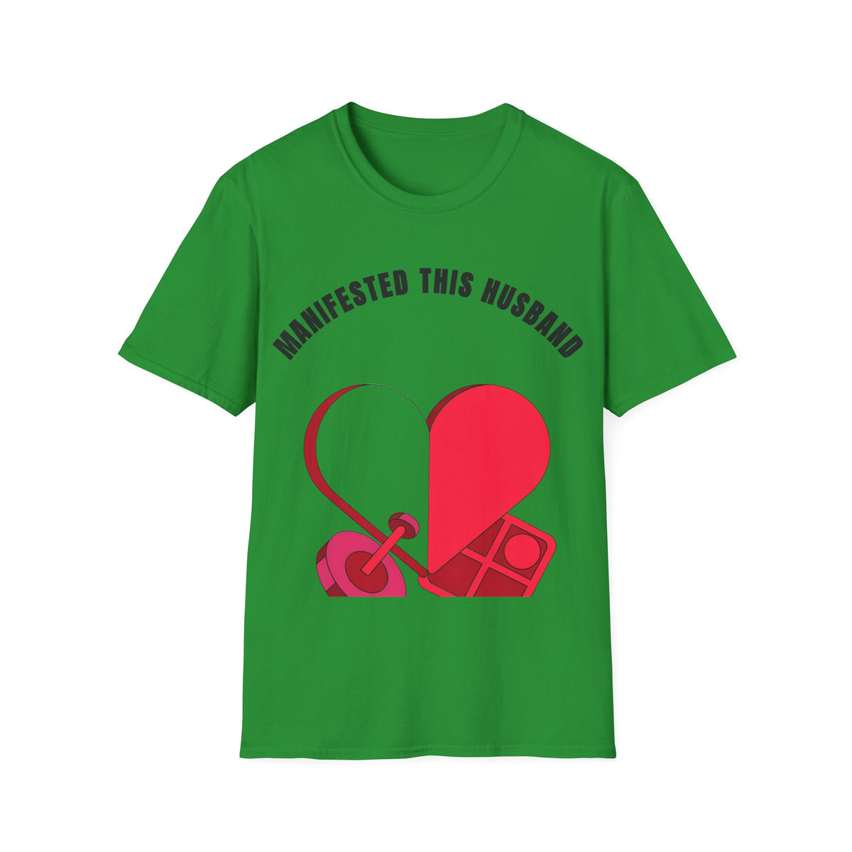 T-Shirt — "Manifested This Husband" Heart Graphic - Trending Now - September 2026