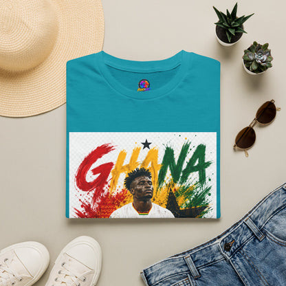 Ghana Football Player Graphic T-Shirt — Ghana Colors & Kudus Print