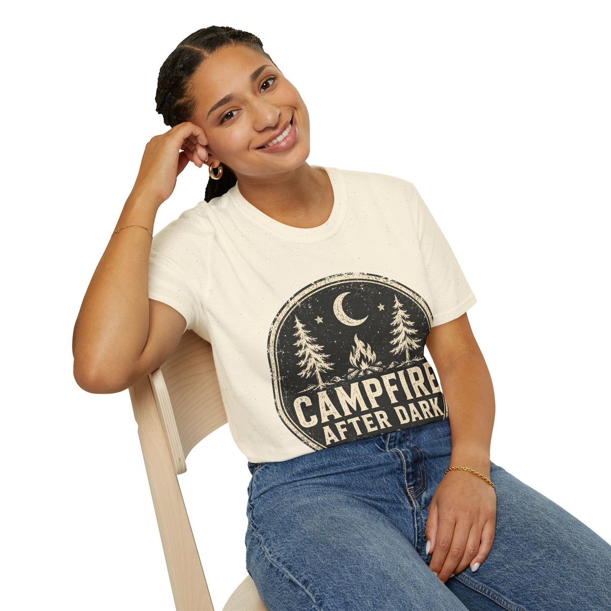 Campfire After Dark Tee — Vintage Wilderness Camping T-Shirt