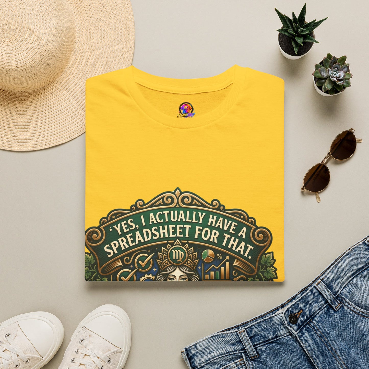 Virgo Zodiac T‑Shirt — "Yes, I Actually Have a Spreadsheet for That"