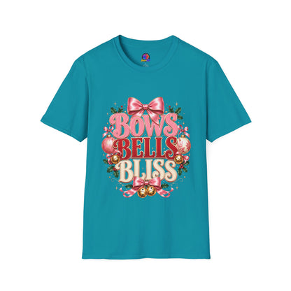 T-Shirt — Bows Bells Bliss Christmas Graphic Tee
