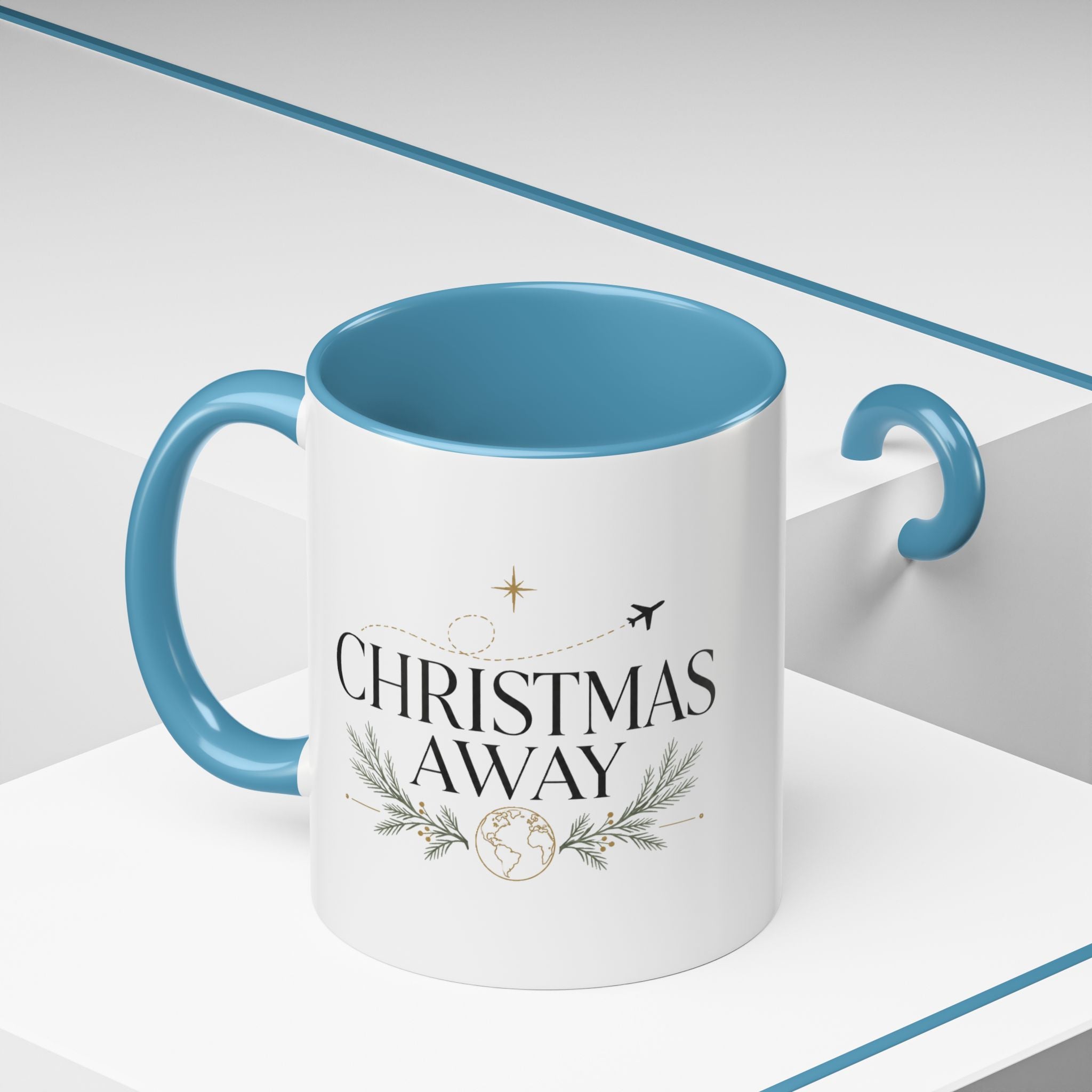 Christmas Away Accent Coffee Mug — Holiday Travel Coffee Cup