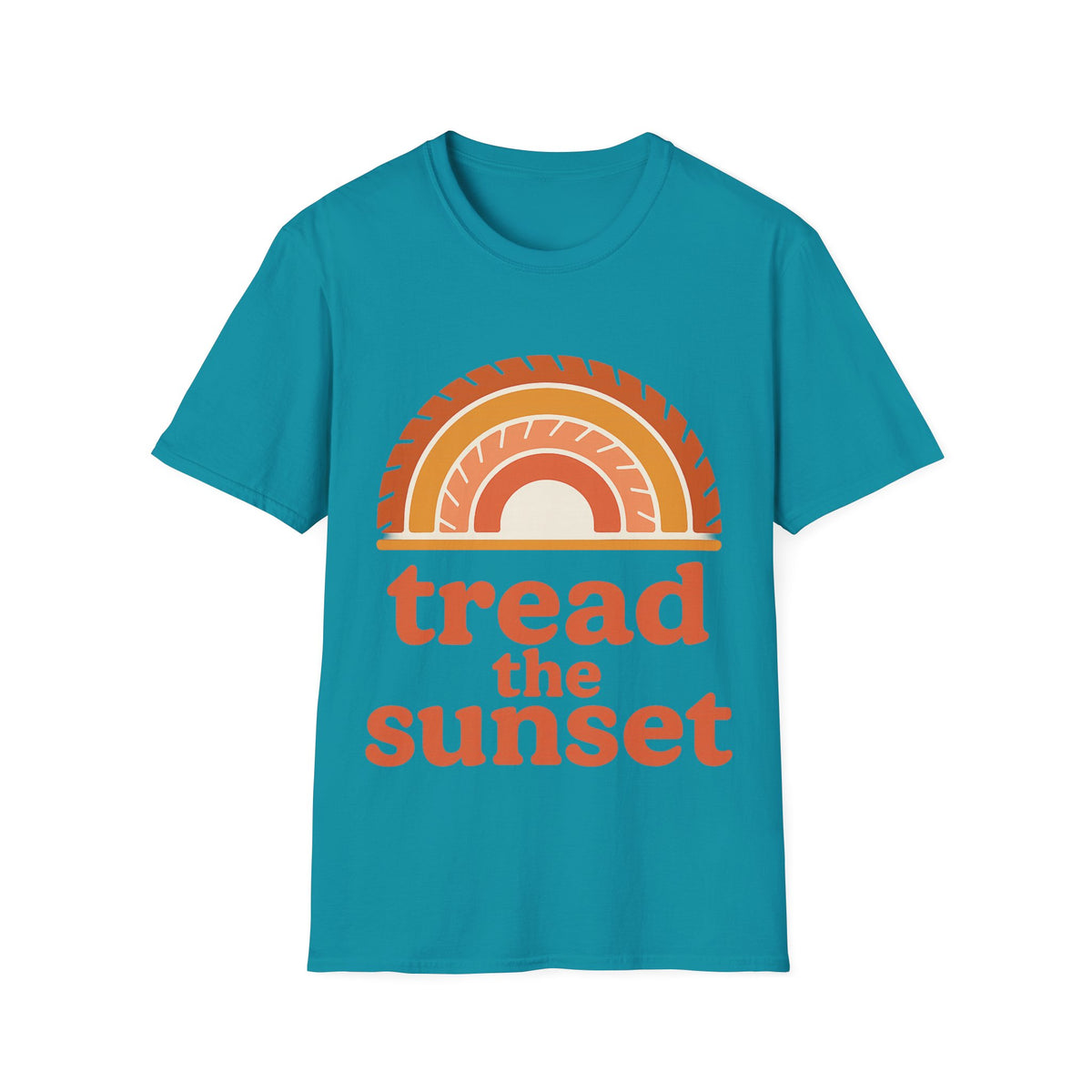 Tread The Sunset Boho Rainbow T-Shirt, Retro Wanderlust Hiking Outdoor Graphic Tee - Trending Now - September 2026