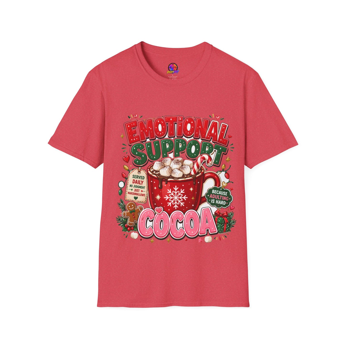 Emotional Support Cocoa T-Shirt — Holiday Hot Chocolate Graphic Tee