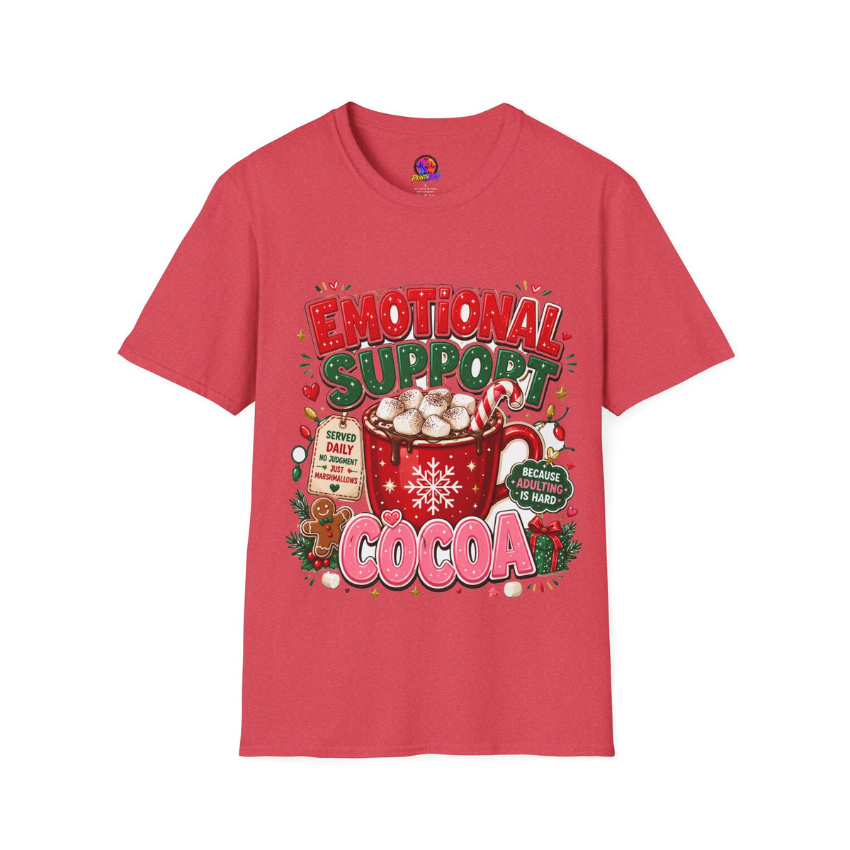 Emotional Support Cocoa T-Shirt — Holiday Hot Chocolate Graphic Tee