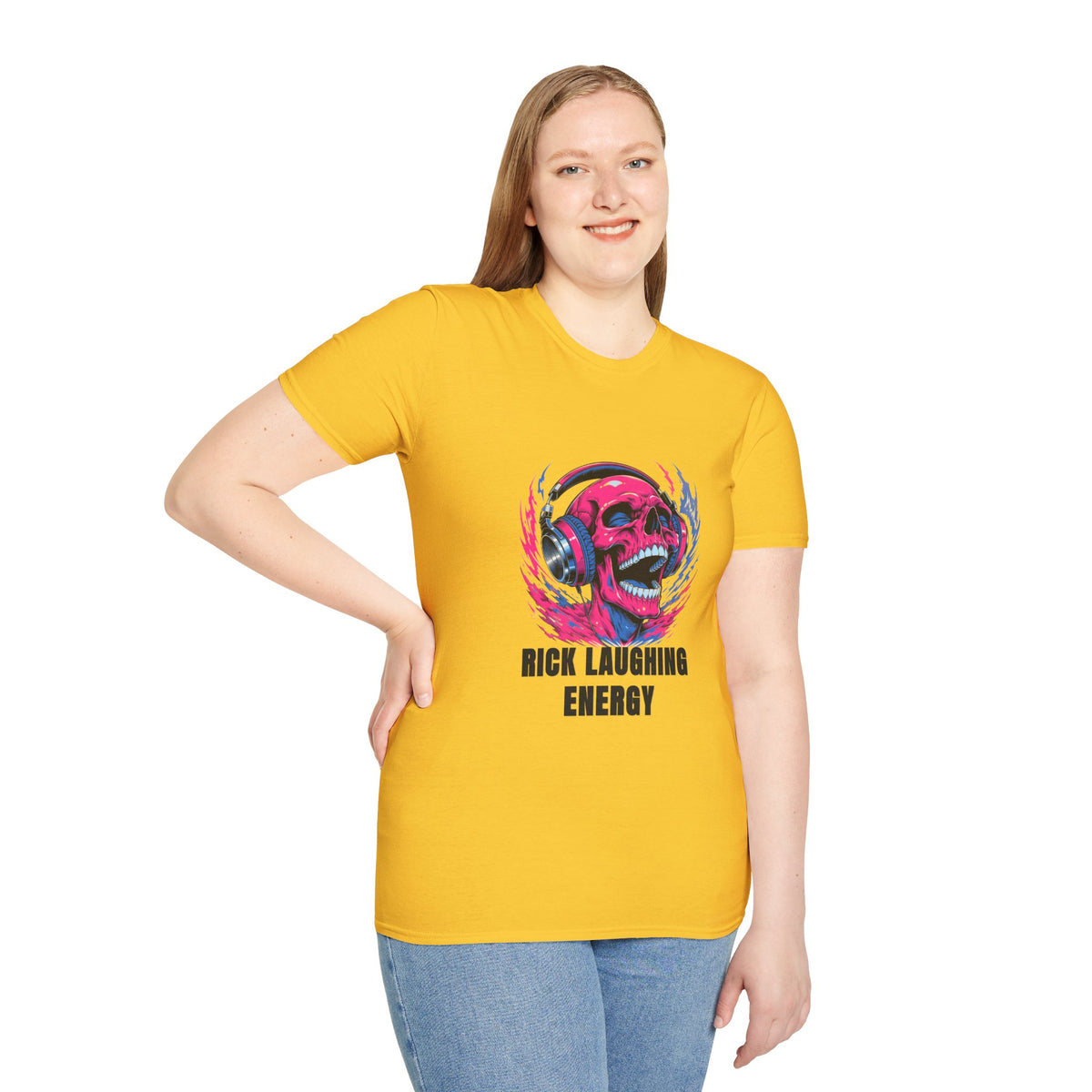 Skull Headphones T-Shirt — "Rich Laughing Energy" Graphic Tee - Trending Now - August 2026