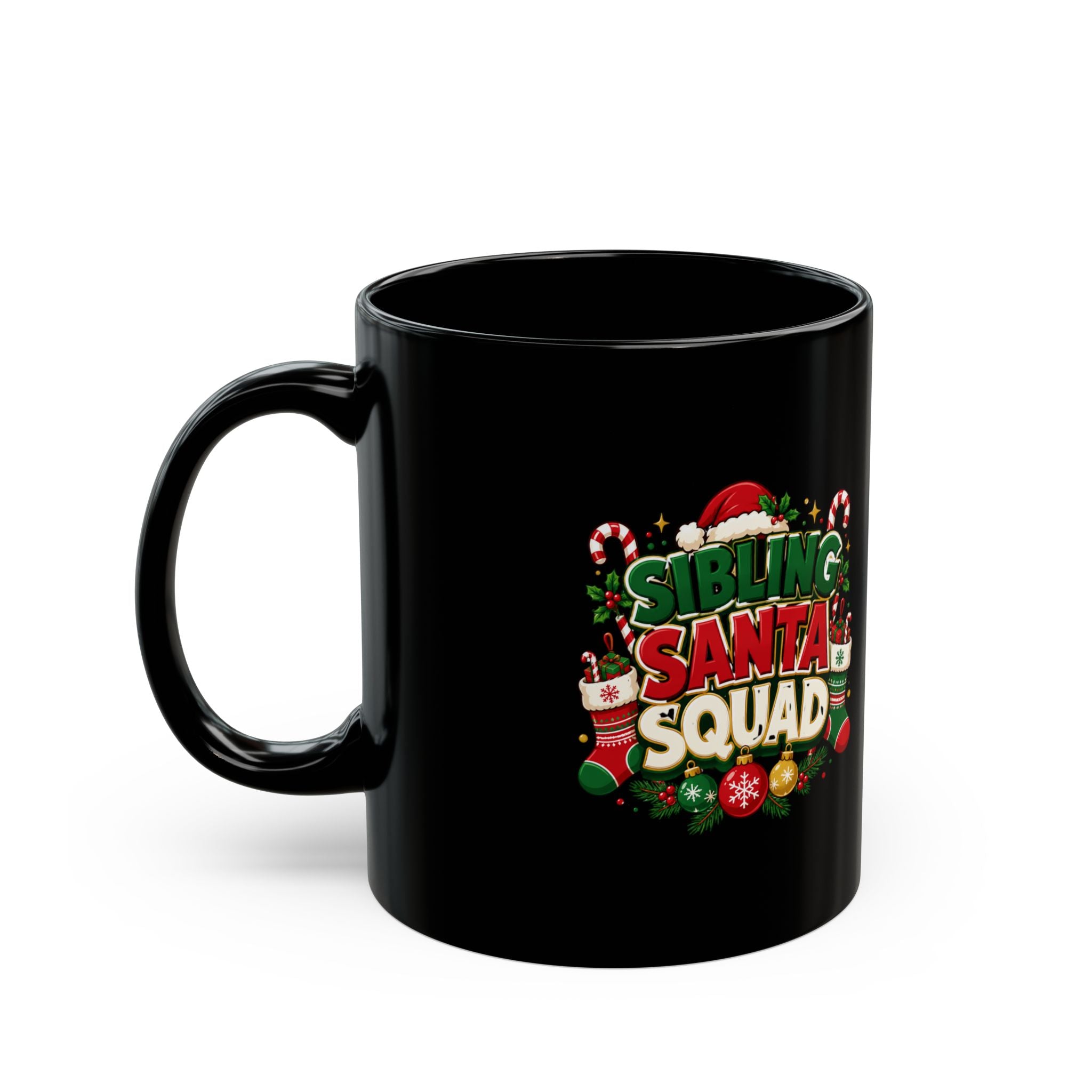 Christmas Mug — "Sibling Santa Squad" Holiday Coffee Cup