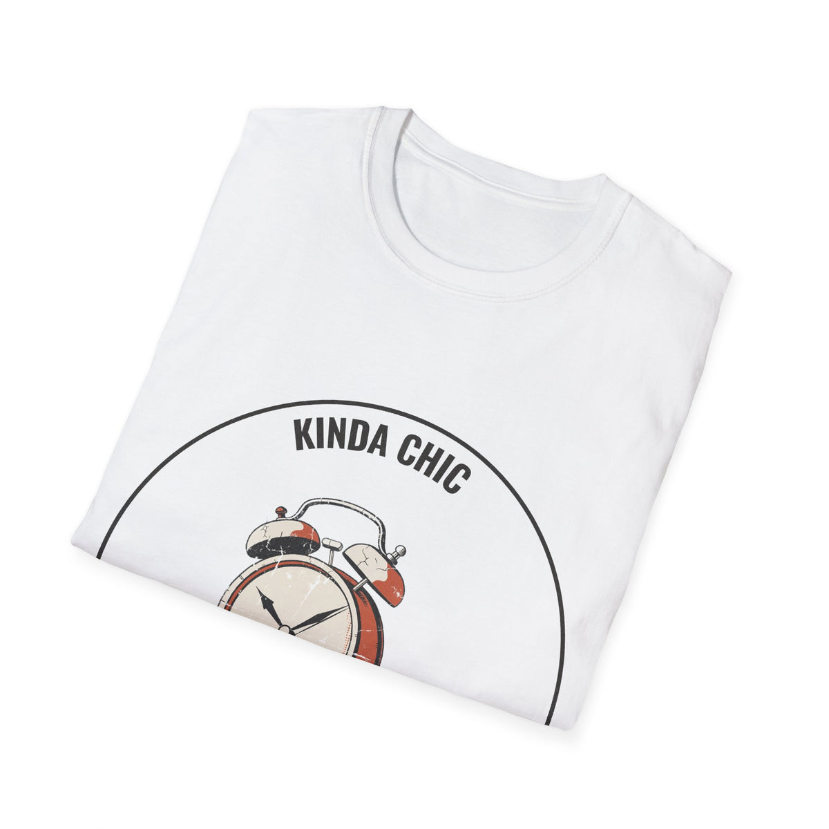 "Kinda Chic To Grow Up" Retro Clock Graphic Tee - Funny Relatable Aesthetic White T-Shirt - Trending Now - September 2026