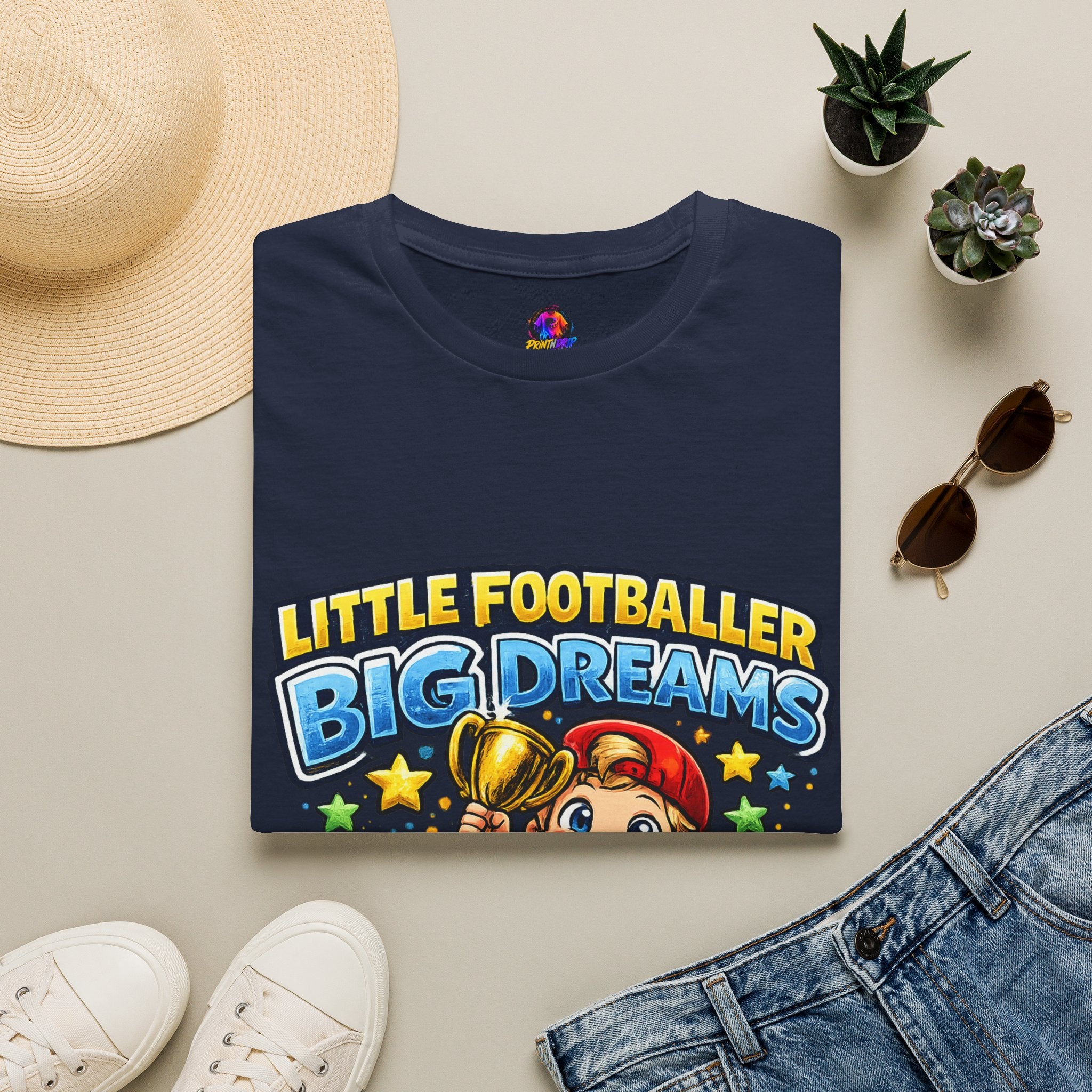 Kids Football T‑Shirt — "Little Footballer Big Dreams" Graphic Tee
