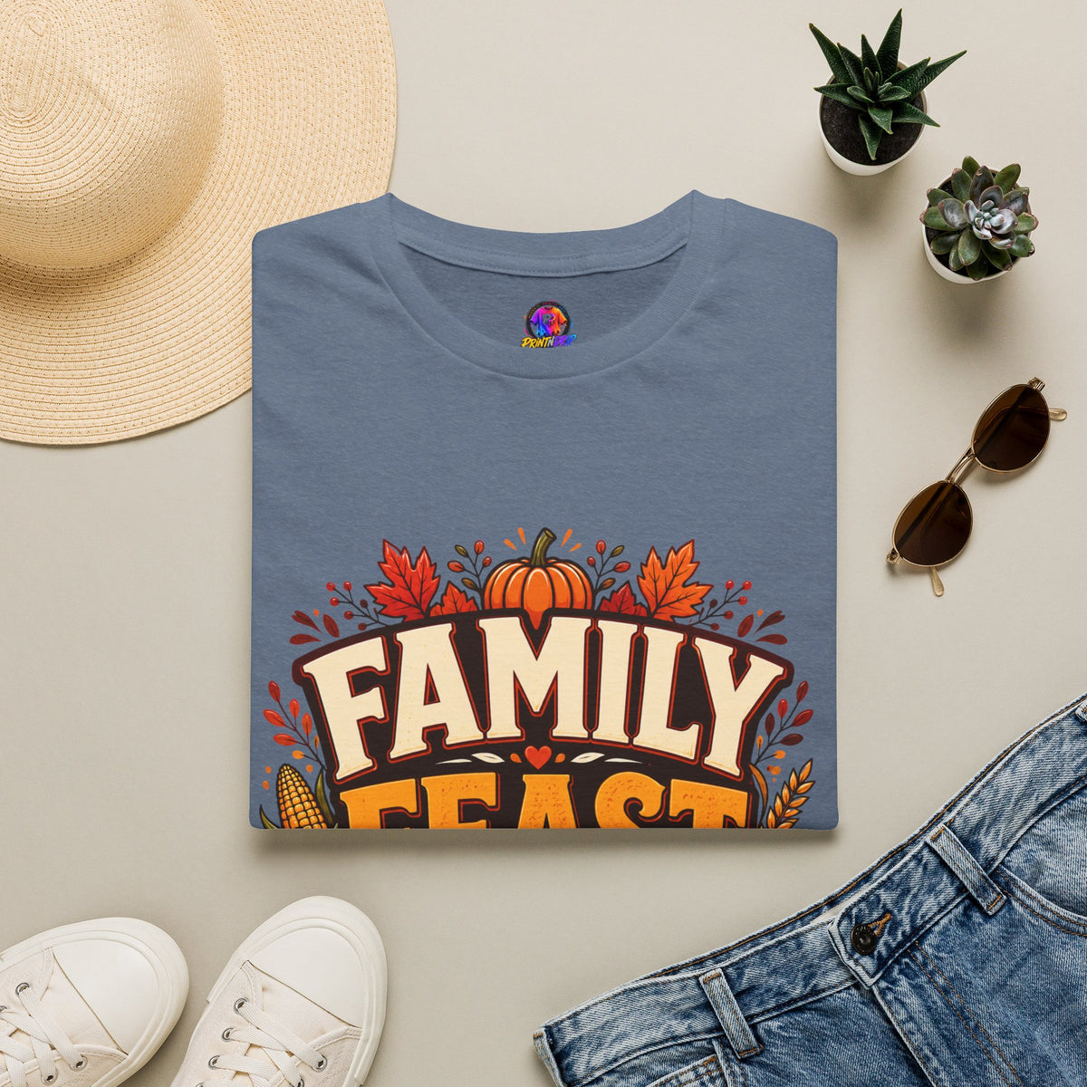 Thanksgiving T-Shirt Family Feast Squad T-Shirt — Thanksgiving Fall Harvest Tee