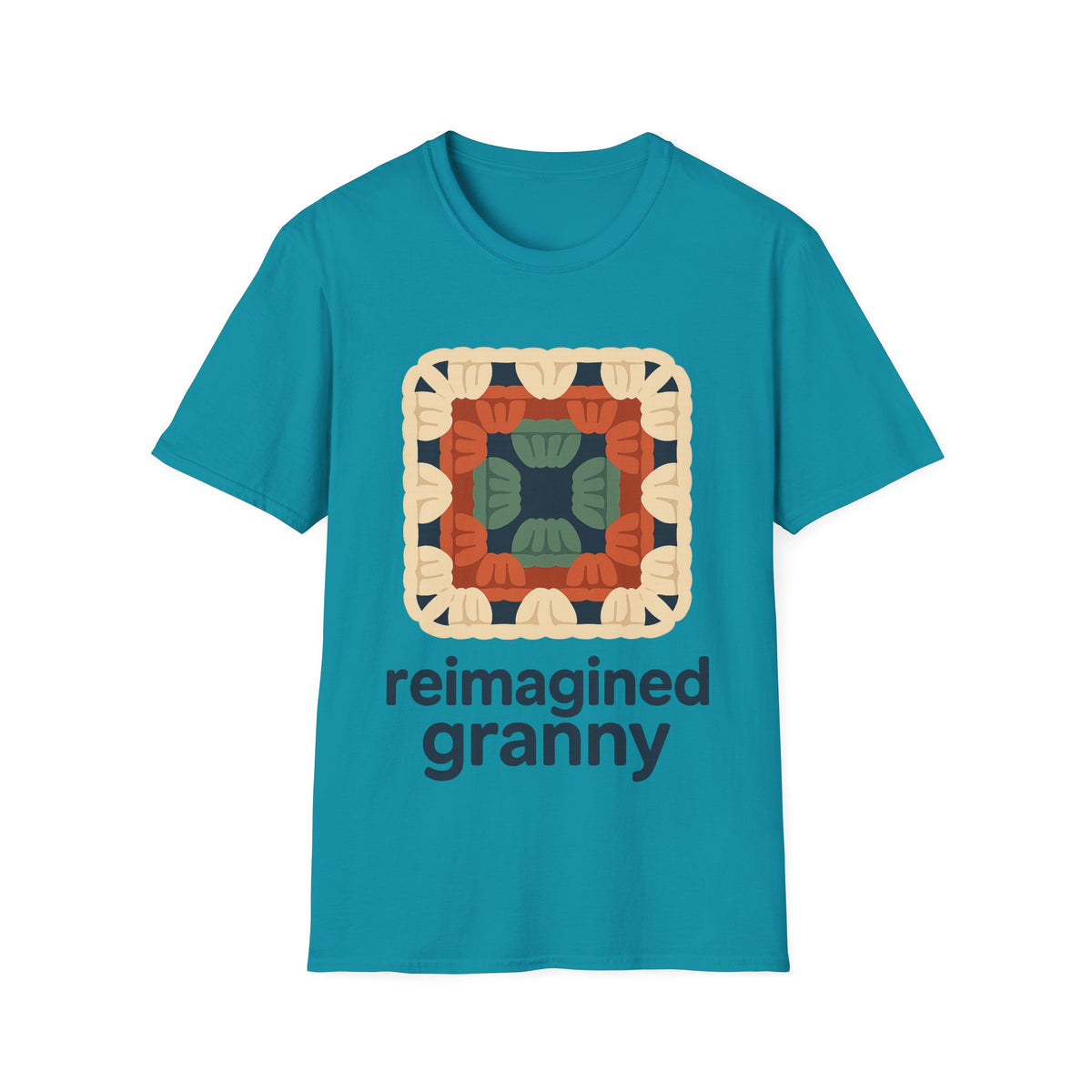 "Reimagined Granny" Retro Crochet Tee | Colorful Granny Square T-Shirt - Trending Now - September 2026