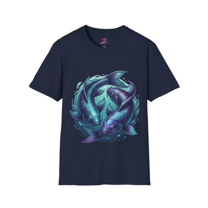 Koi Fish Circle T-Shirt — Artistic Yin Yang Aquatic Tee