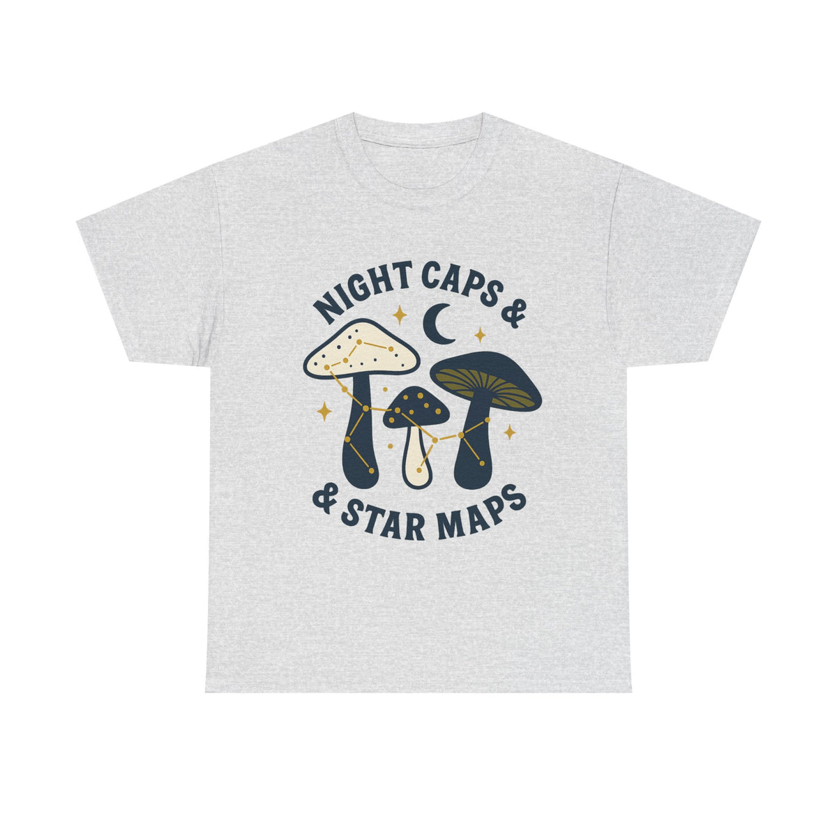 Mushroom Night Cap Tee — 'Night Caps & Star Maps' Graphic T-Shirt - Trending Now - September 2026