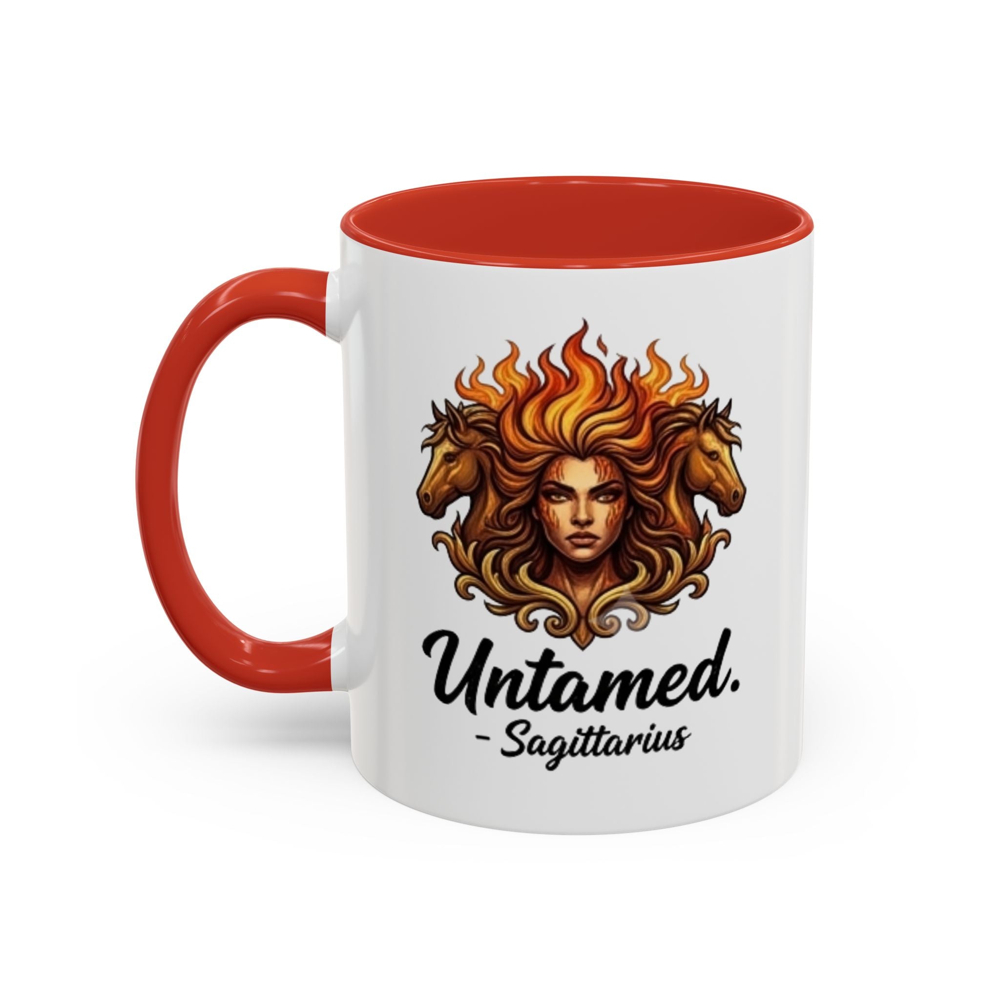 Untamed Sagittarius Coffee Mug — Zodiac Archer Accent Mug (11 oz)