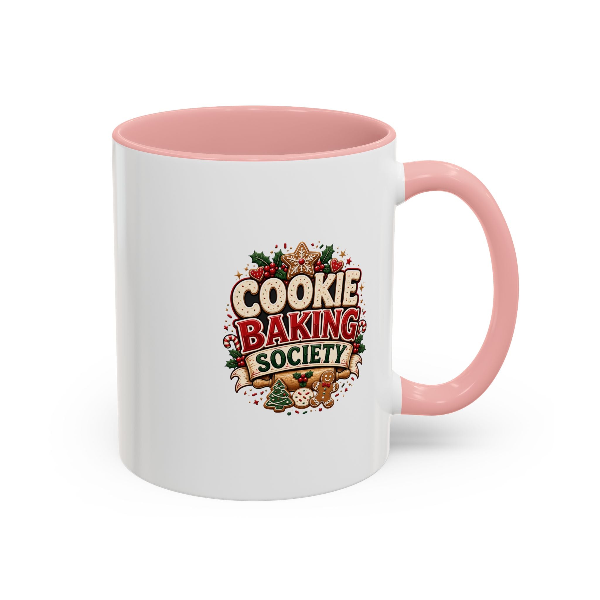 Cookie Baking Society Accent Coffee Mug — Holiday Baking Ceramic Mug