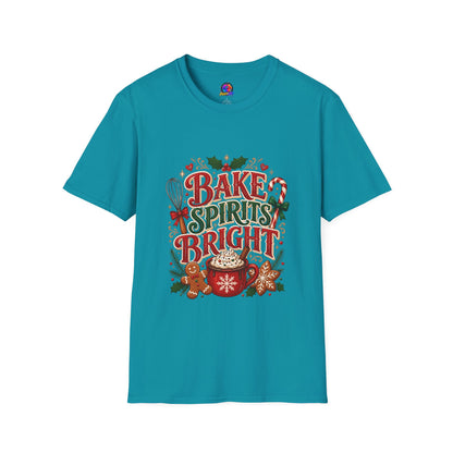 Bake Spirits Bright Holiday T-Shirt — Christmas Baking Graphic Tee