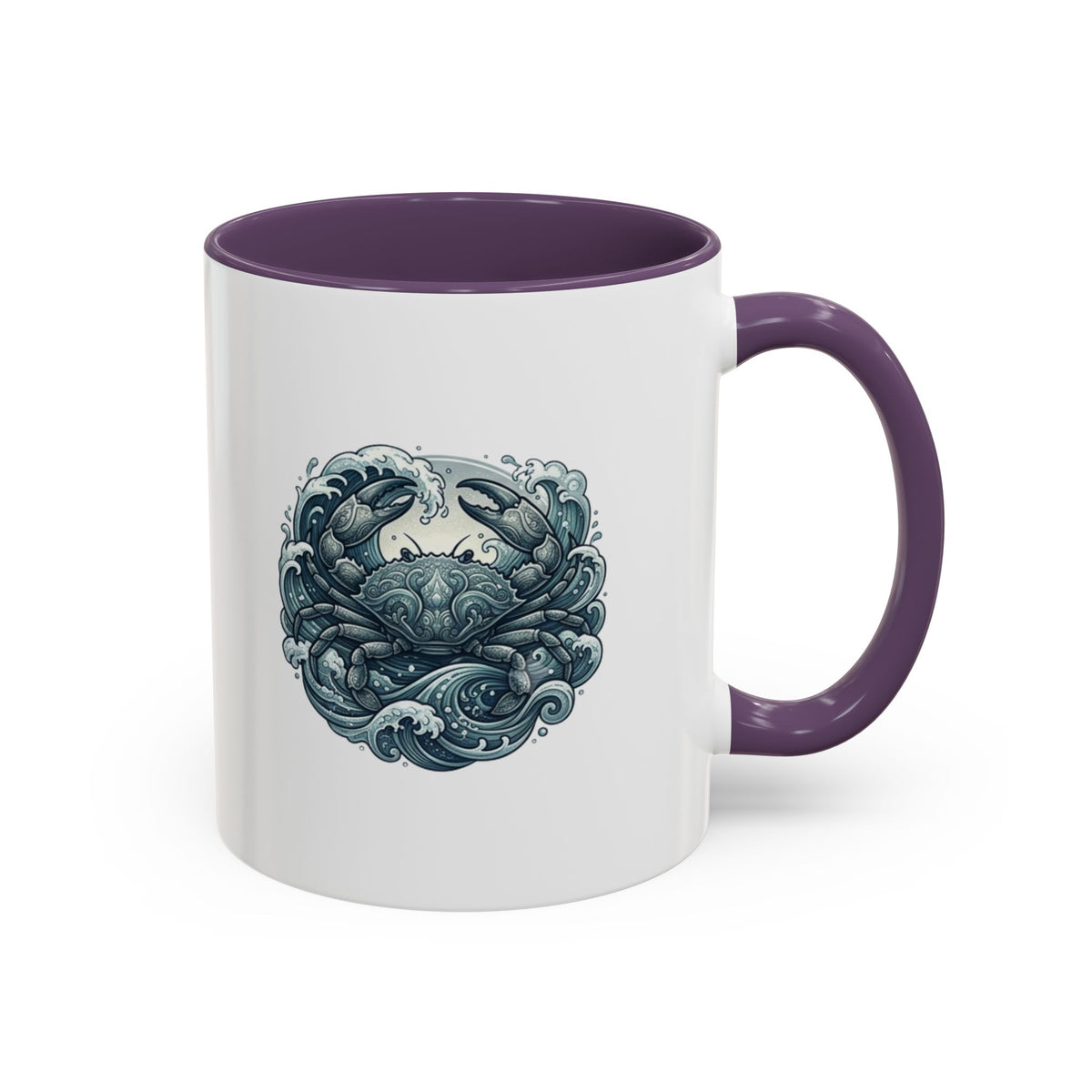 Cancer Zodiac Crab Ocean Crest Accent Coffee Mug