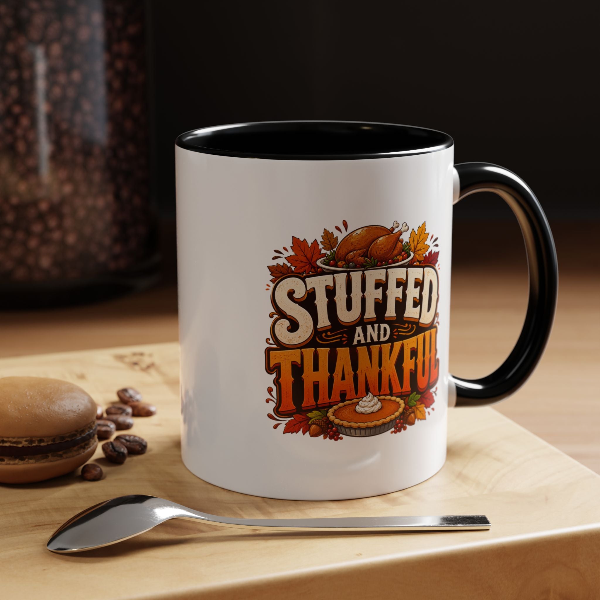 Thanksgiving Mug Stuffed and Thankful Thanksgiving Coffee Mug