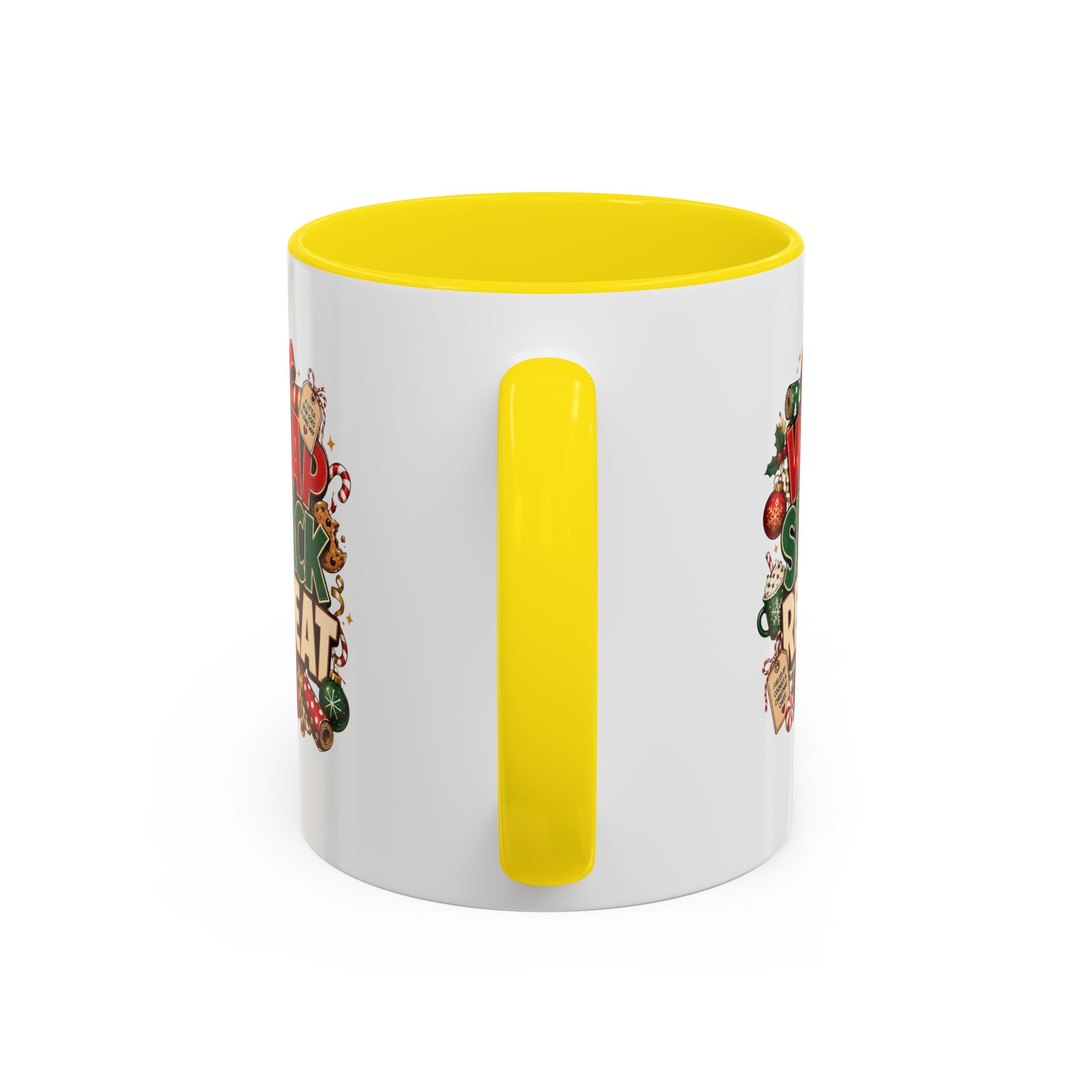 Wrap Snack Repeat Christmas Coffee Mug — Holiday Baking & Gift-Wrapping Mug