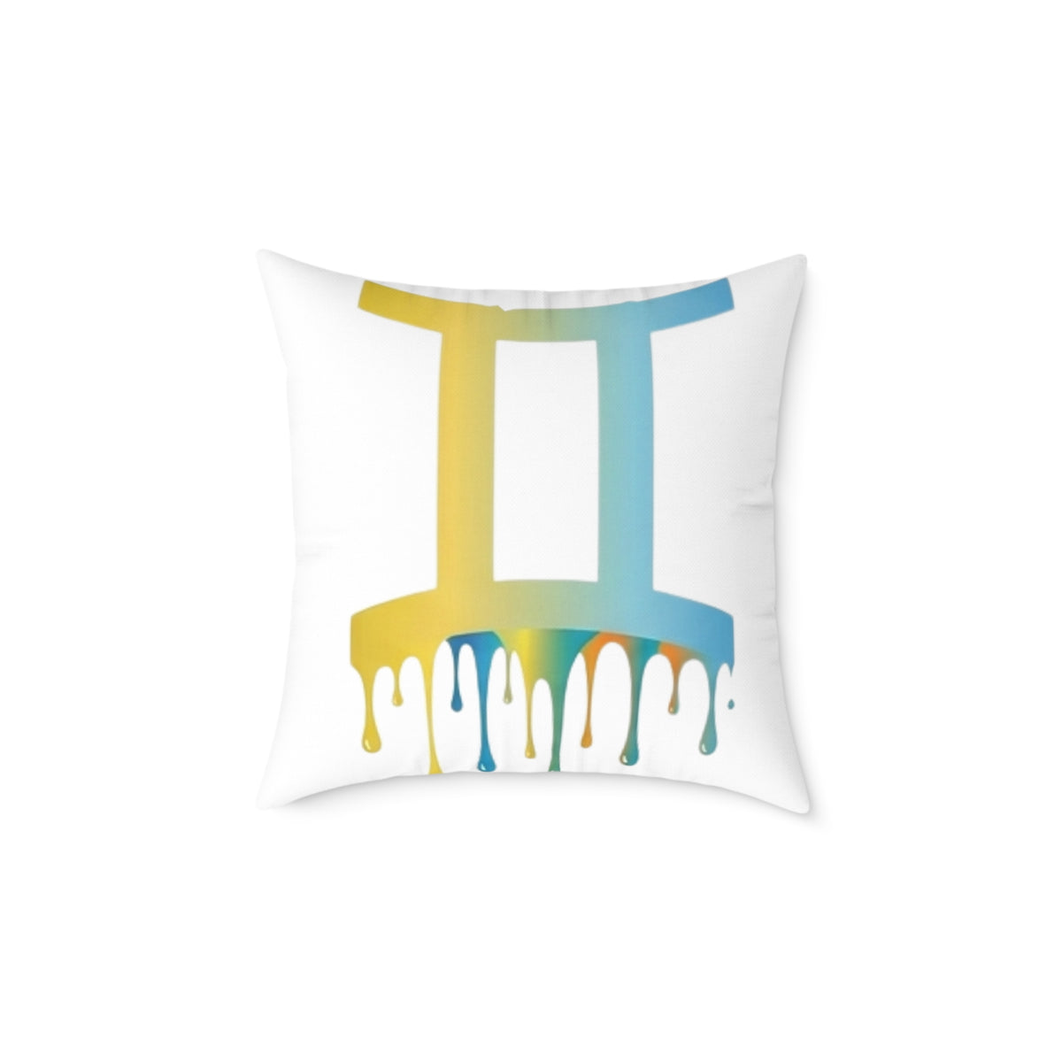 Gemini Zodiac Dripping Astrological Square Poly Canvas Pillow