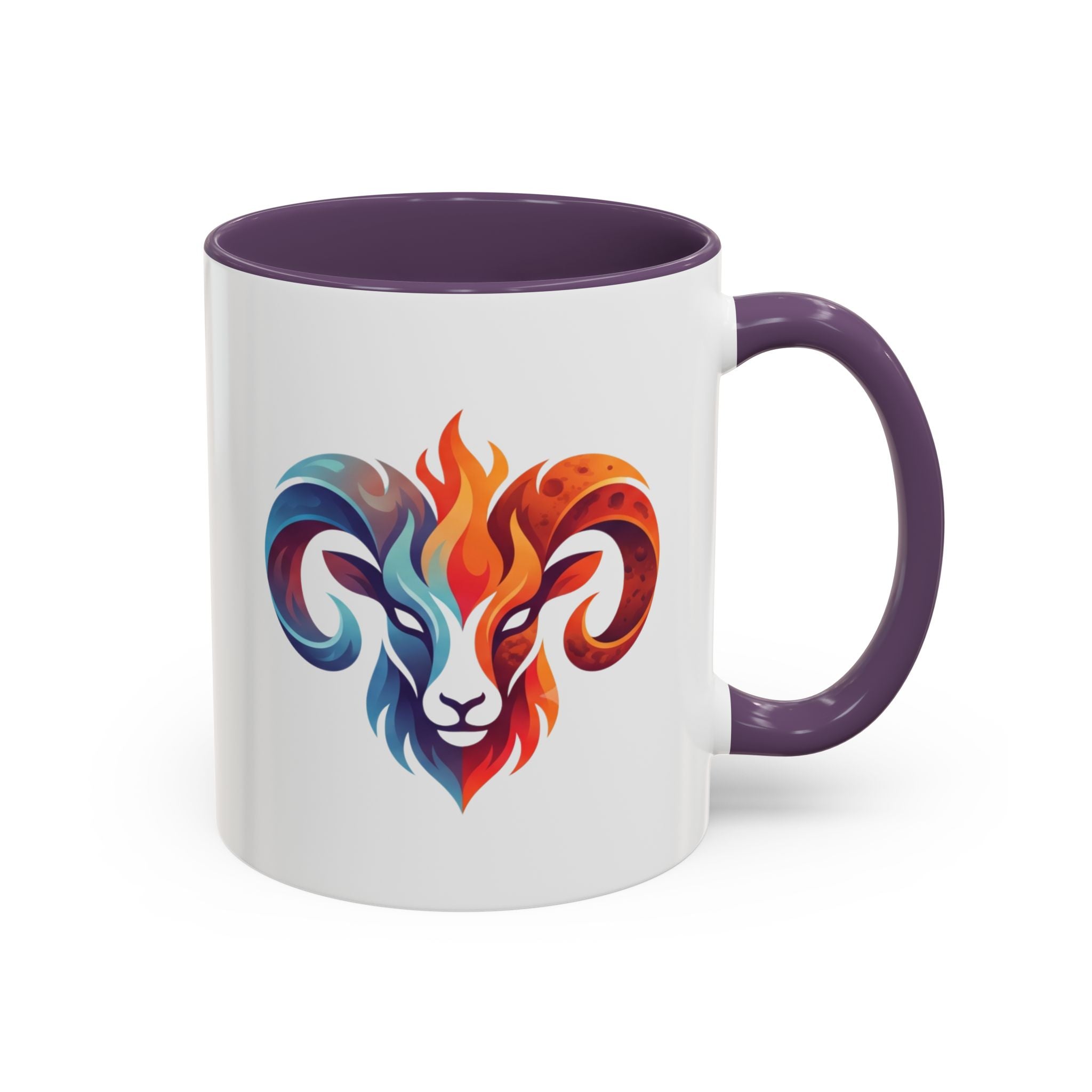 Aries Ram Heart Coffee Mug – Colorful Zodiac Accent Mug