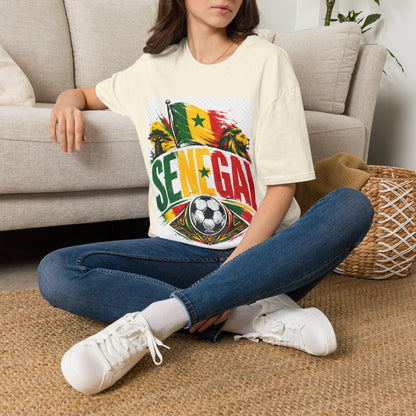 Senegal Flag Soccer T-Shirt — Lion & Football Pride Tee