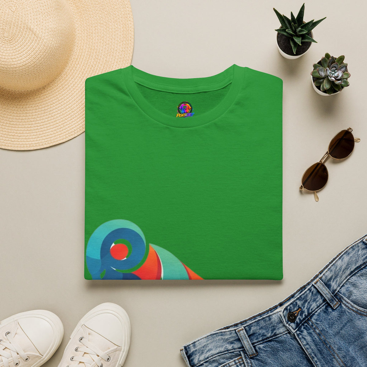 Ram Graphic T-Shirt — Colorful Geometric Sheep/Goat Art