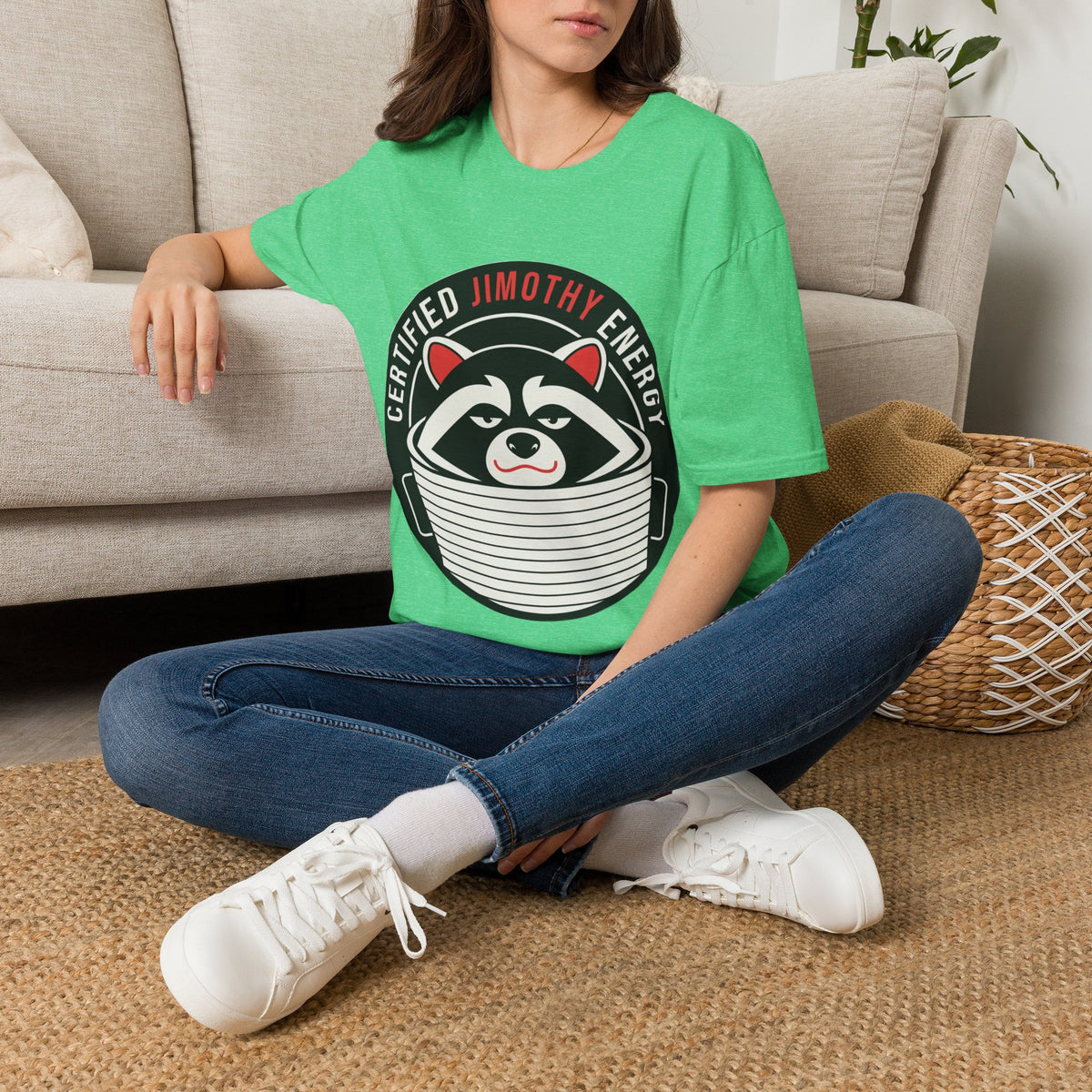 Jimothy Energy T-Shirt — Certified Raccoon Graphic Tee - Trending Now - August 2026