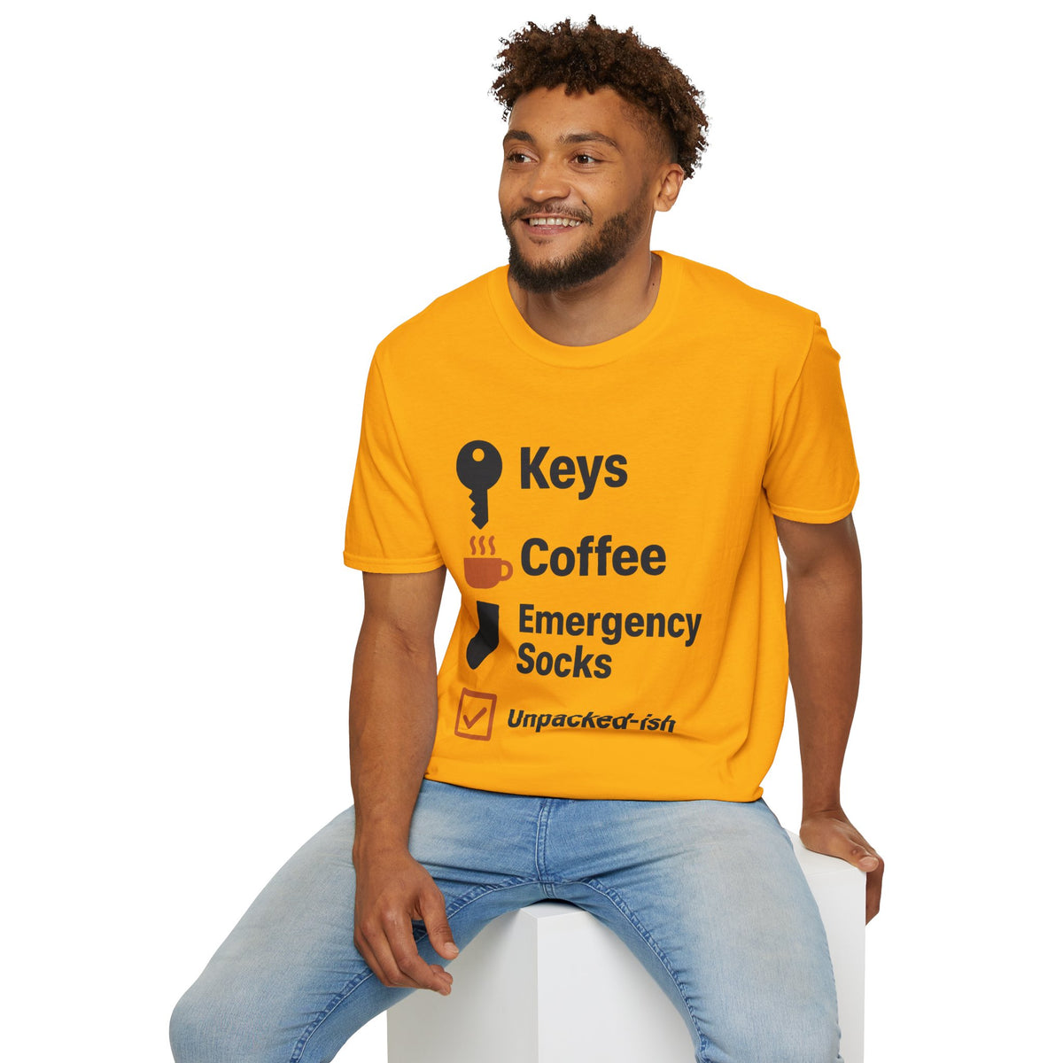 Keys, Coffee, Phone, Wallet Checklist T-Shirt — Minimal Daily Essentials Graphic Tee - Trending Now - August 2026