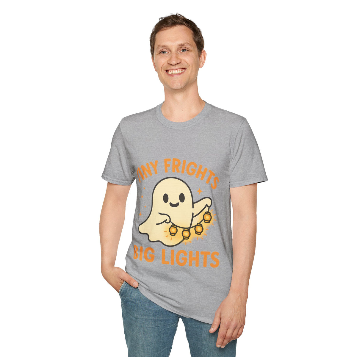 "Tiny Frights Big Lights" Cute Ghost Tee | Spooky Season Halloween T-Shirt - Trending Now - September 2026