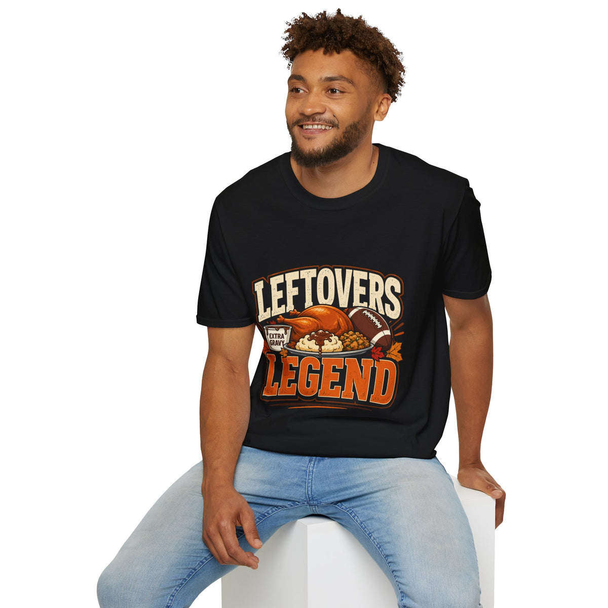 Thanksgiving T-Shirt Leftovers Legend T-Shirt — Thanksgiving Football Turkey Graphic Tee