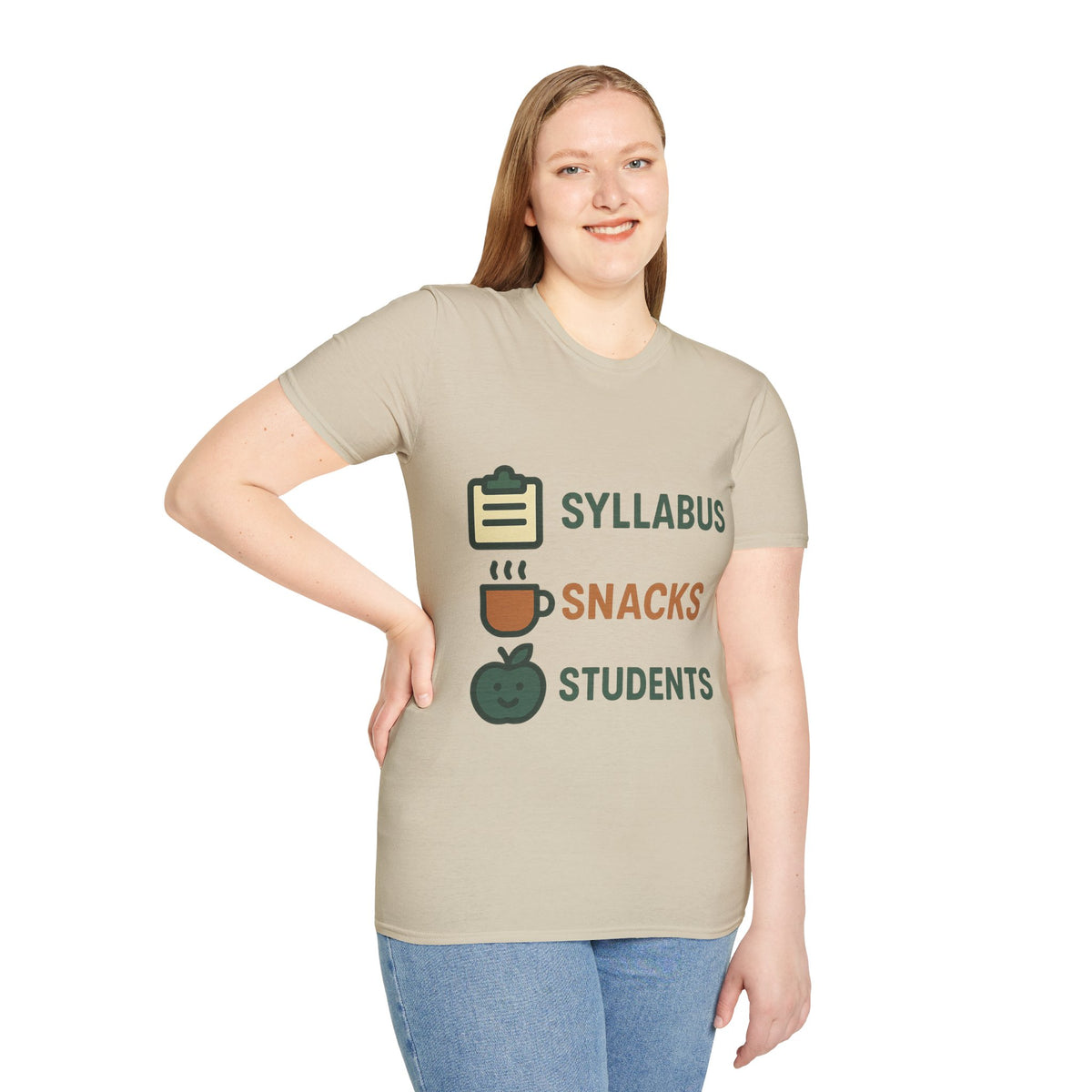 Syllabus Snacks Students Graphic Tee — Funny Teacher & Student Back-to-School T-Shirt - Trending Now - August 2026