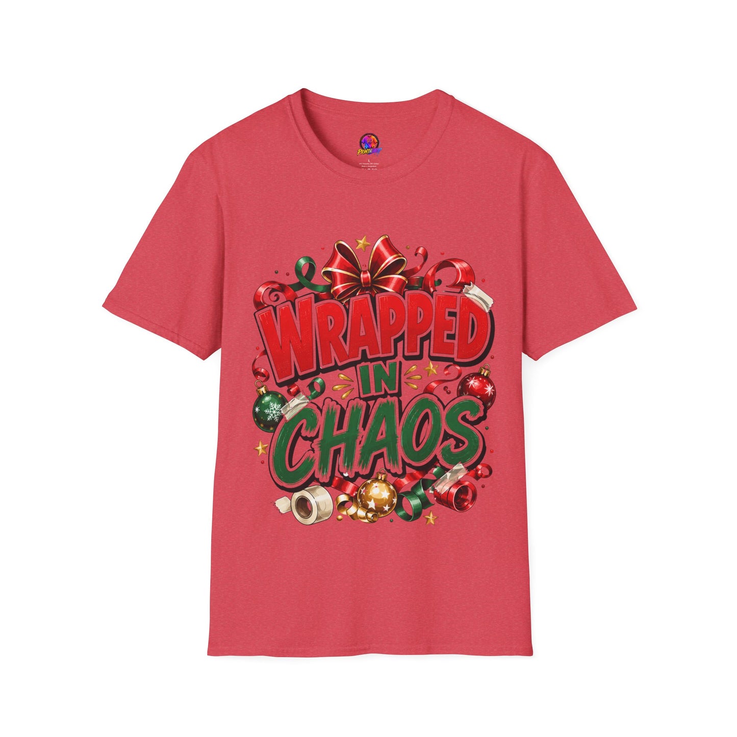 T-Shirt — "Wrapped in Chaos" Holiday Graphic Tee