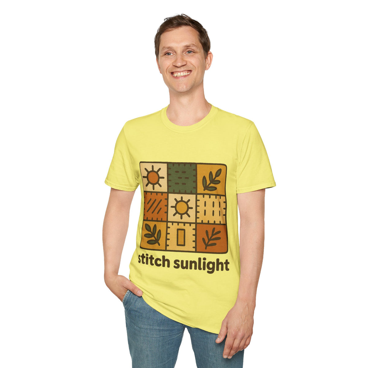 T-Shirt — Rustic Sunflower Patchwork “Catch Sunlight” Graphic Tee - Trending Now - September 2026