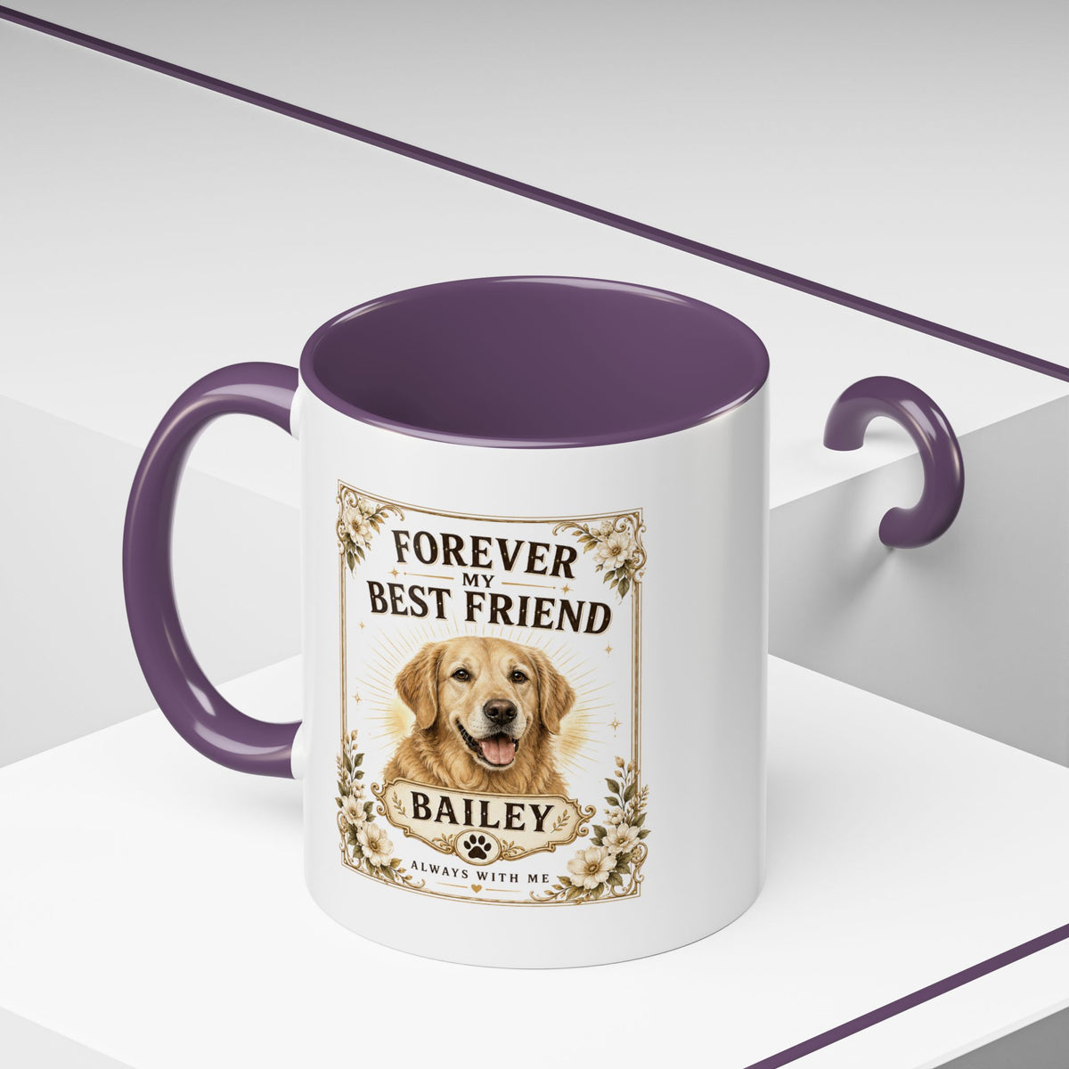Milo Bailey Dog Dad Mom Forever My Best Friend Dog Mug — Personalized Golden Retriever Coffee Cup