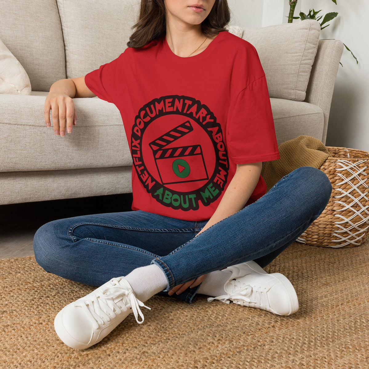 Netflix Documentary About Me Green Badge T-Shirt - Retro Circle Logo Graphic Tee - Trending Now - September 2026