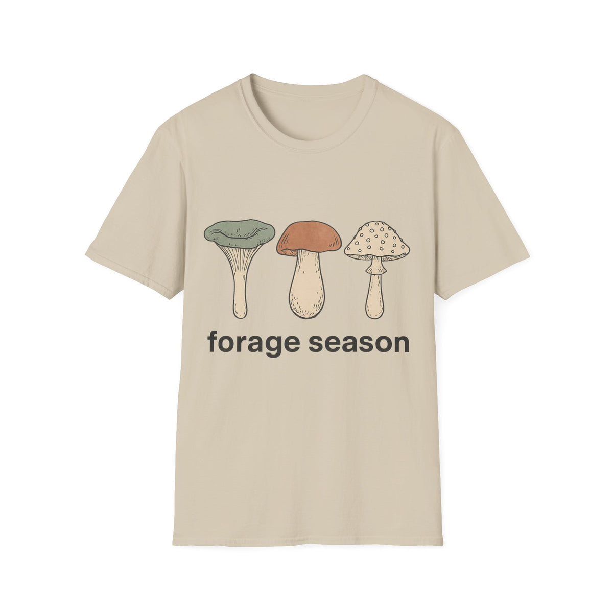 Mushroom Trio T-Shirt — Cute Minimal Fungi Graphic Tee - Trending Now - September 2026