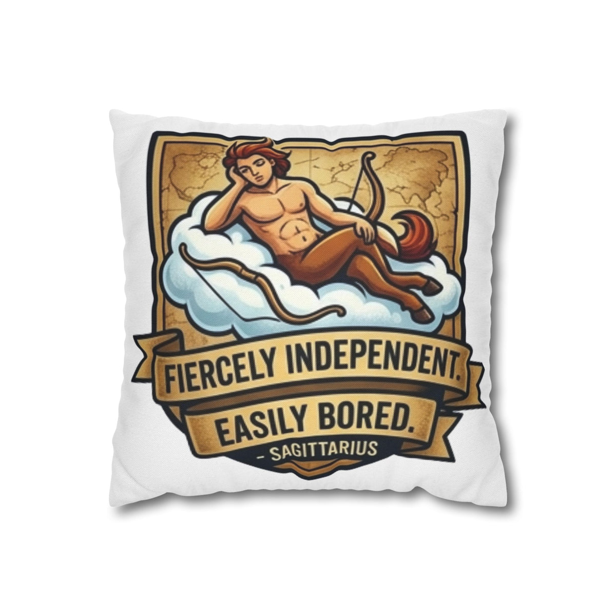 Sagittarius Zodiac Pillowcase – "Fiercely Independent, Easily Bored" Decorative Throw Pillow Cover