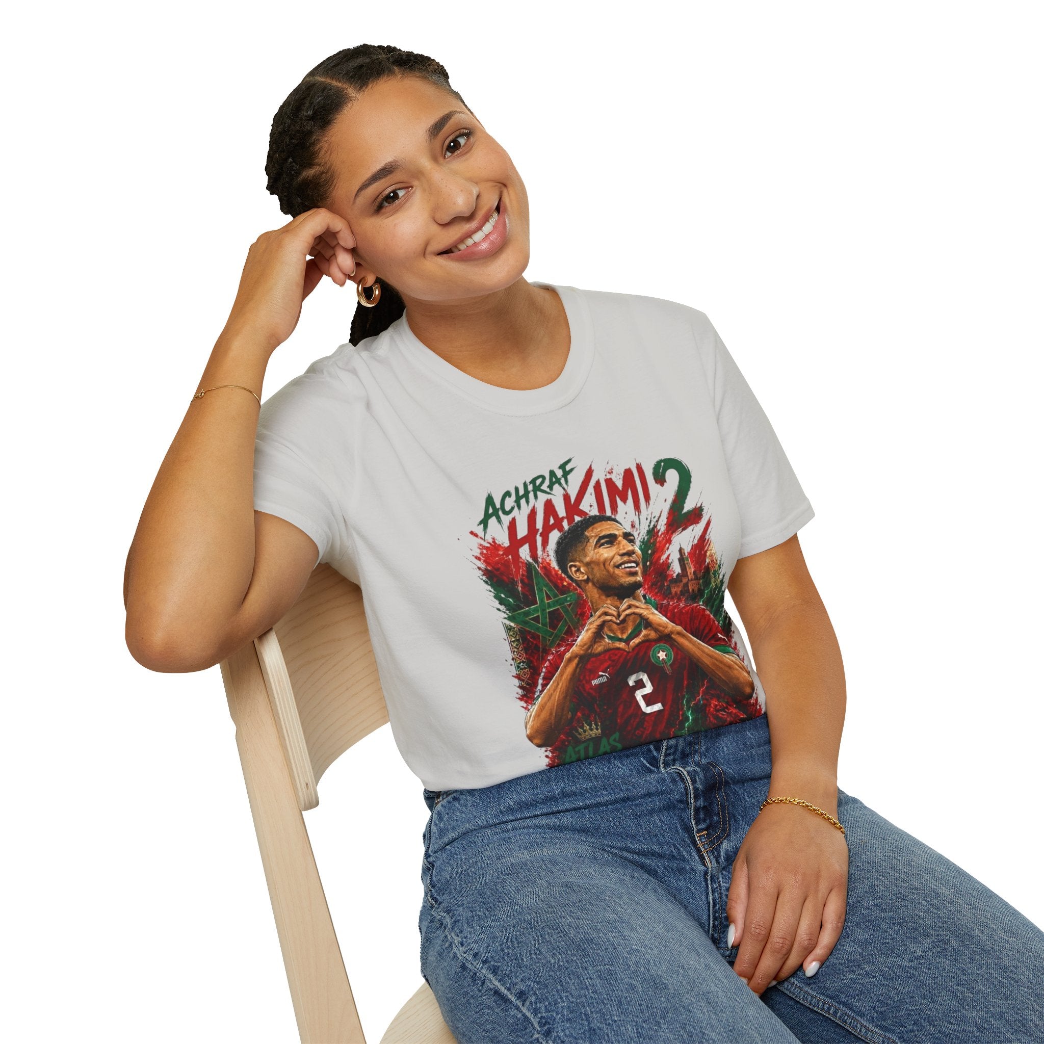 Achraf Hakimi #2 Soccer T-Shirt — Morocco Football Fan Tee